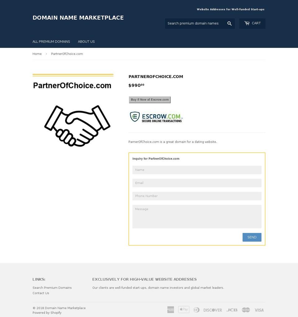 partnerofchoice.com — Shopify storefront screenshot