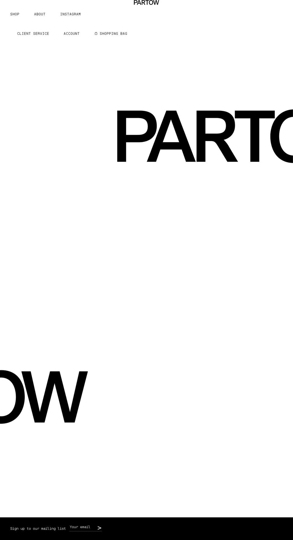 partow.us shopify website screenshot