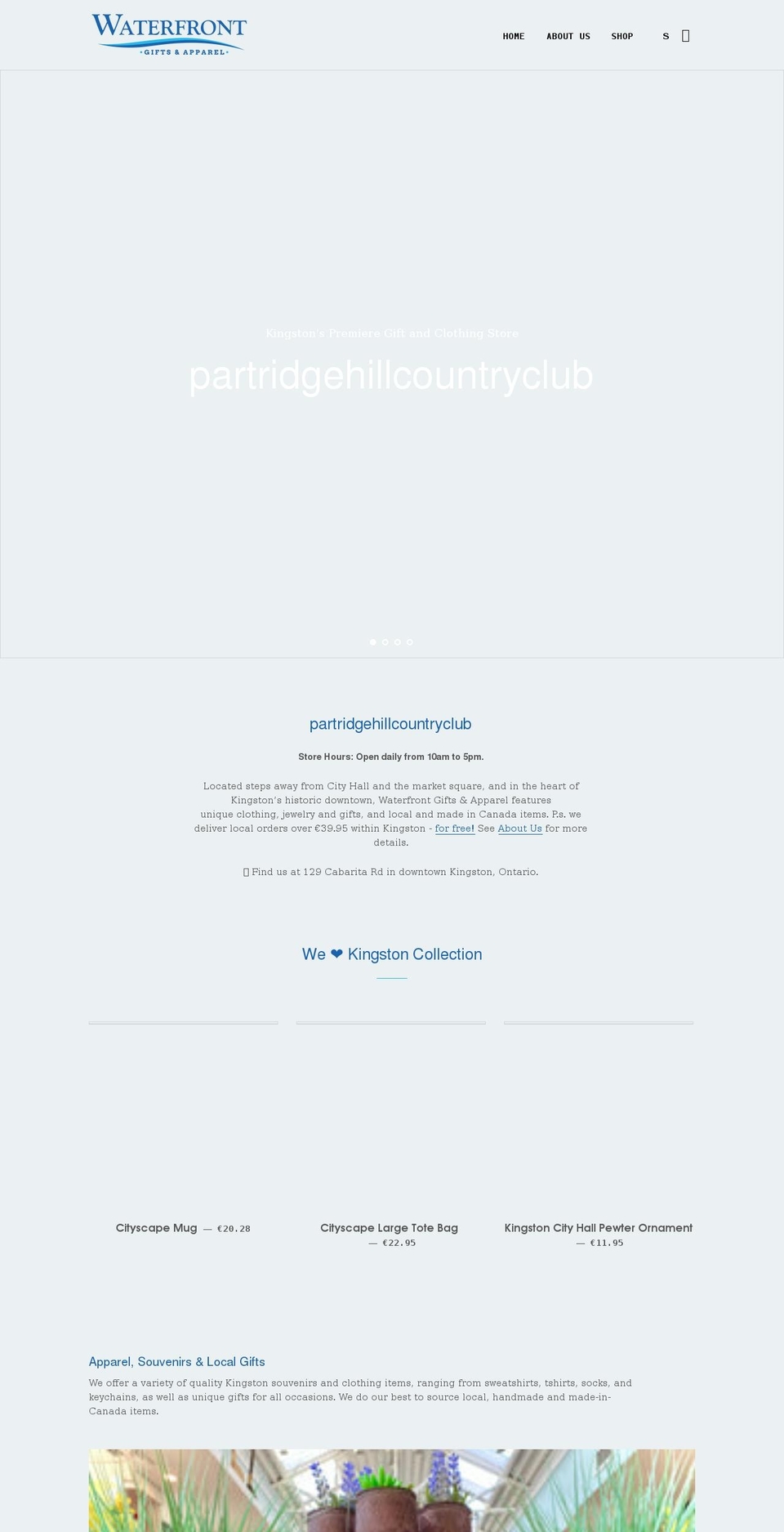 partridgehillcountryclub.com shopify website screenshot