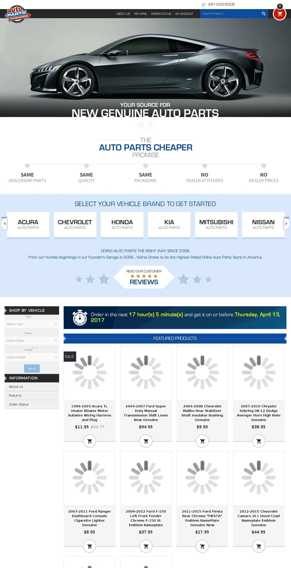parts1.com shopify website screenshot