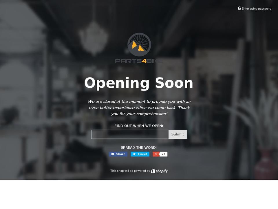 parts4bike.com shopify website screenshot