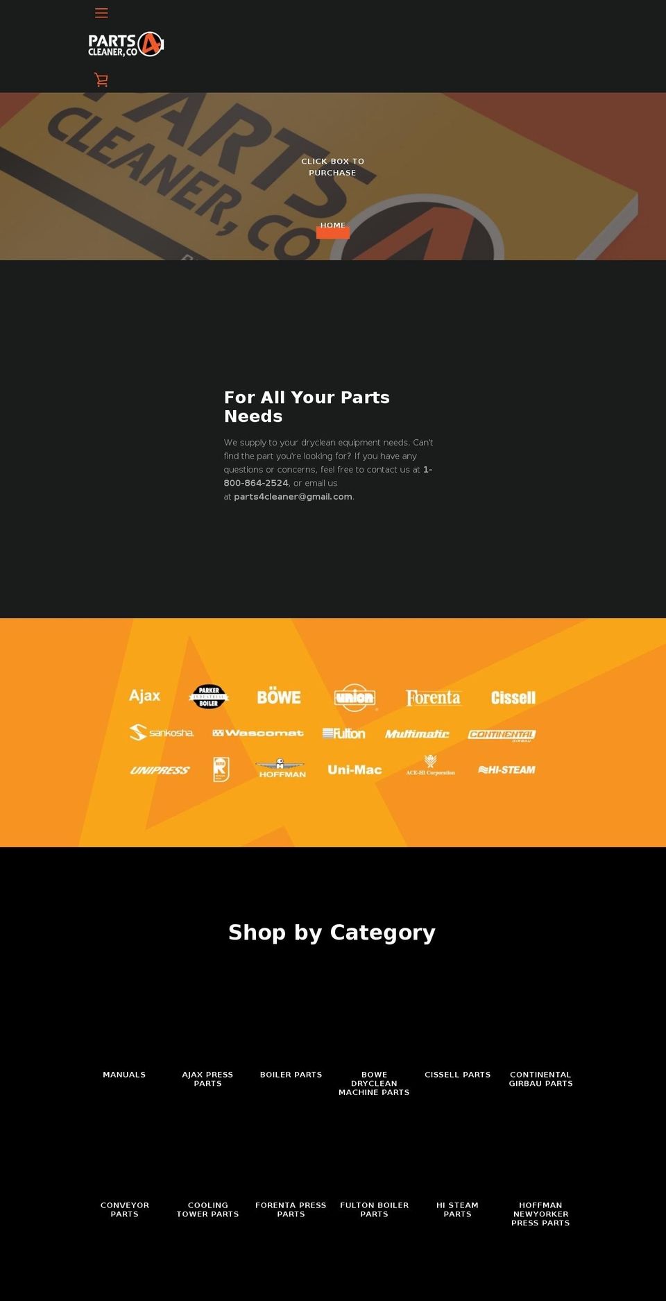 parts4cleaners.com — Shopify storefront screenshot