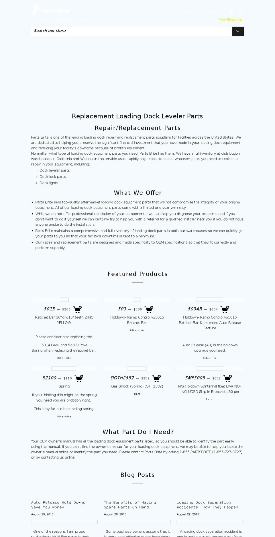 partsbright.com — Shopify storefront screenshot