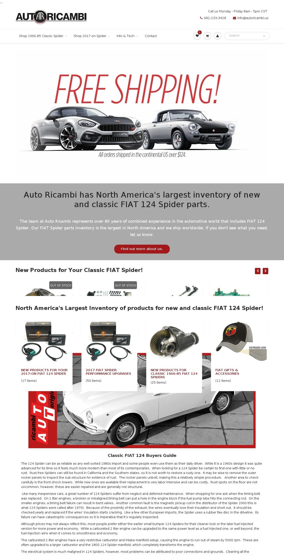 partsfiat.com — Shopify storefront screenshot