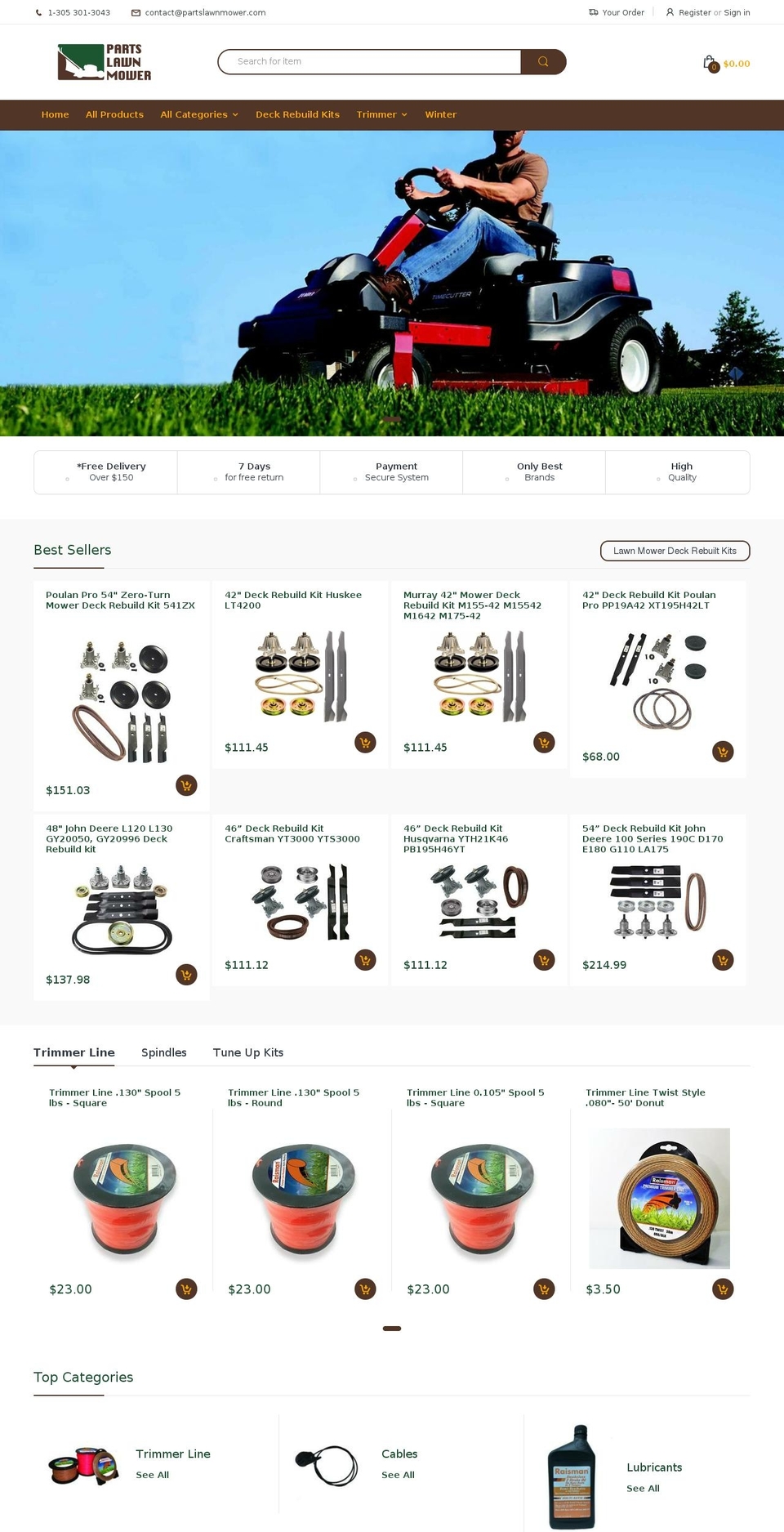 electro-v3-0-home-3 Shopify theme site example partslawnmower.com