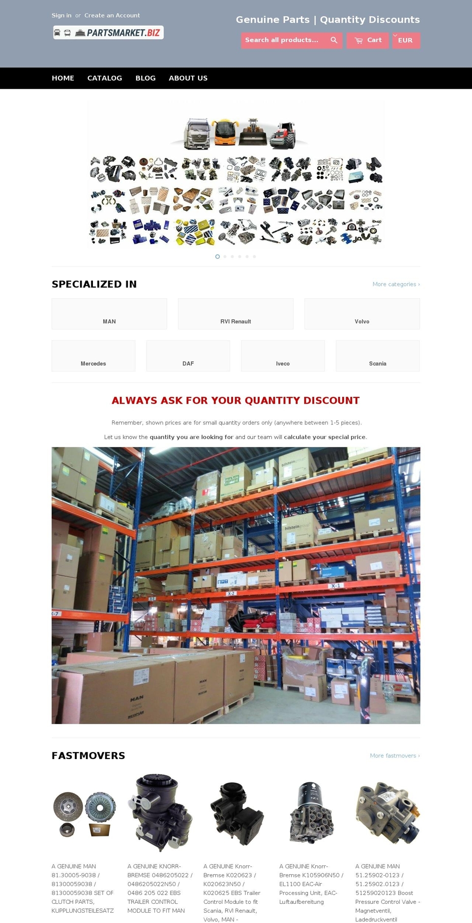 partsmarket.biz shopify website screenshot