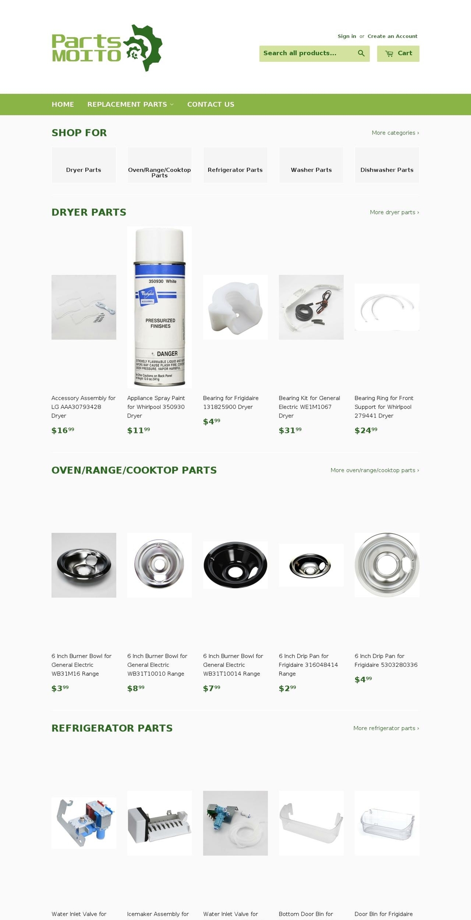 partsmoito.com shopify website screenshot