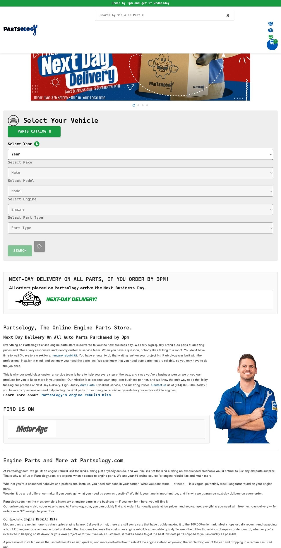 partsology.com shopify website screenshot