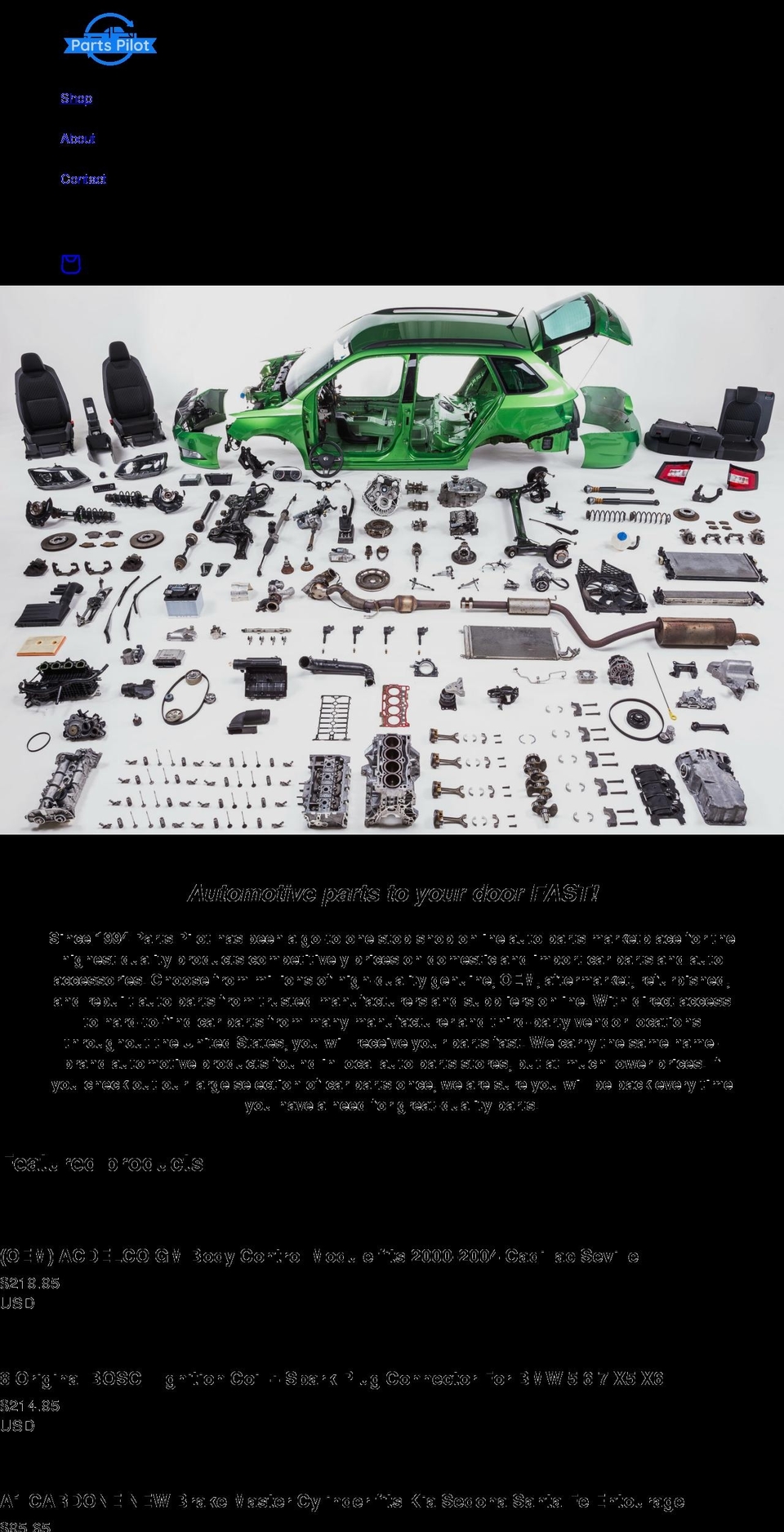 partspilot.net shopify website screenshot