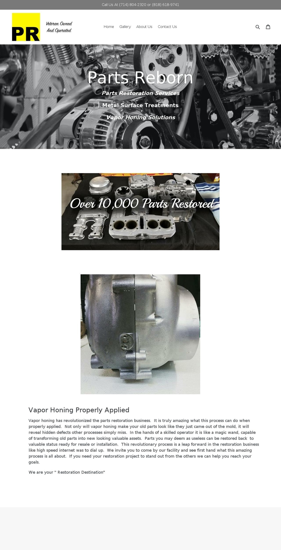 partsreborn.com shopify website screenshot