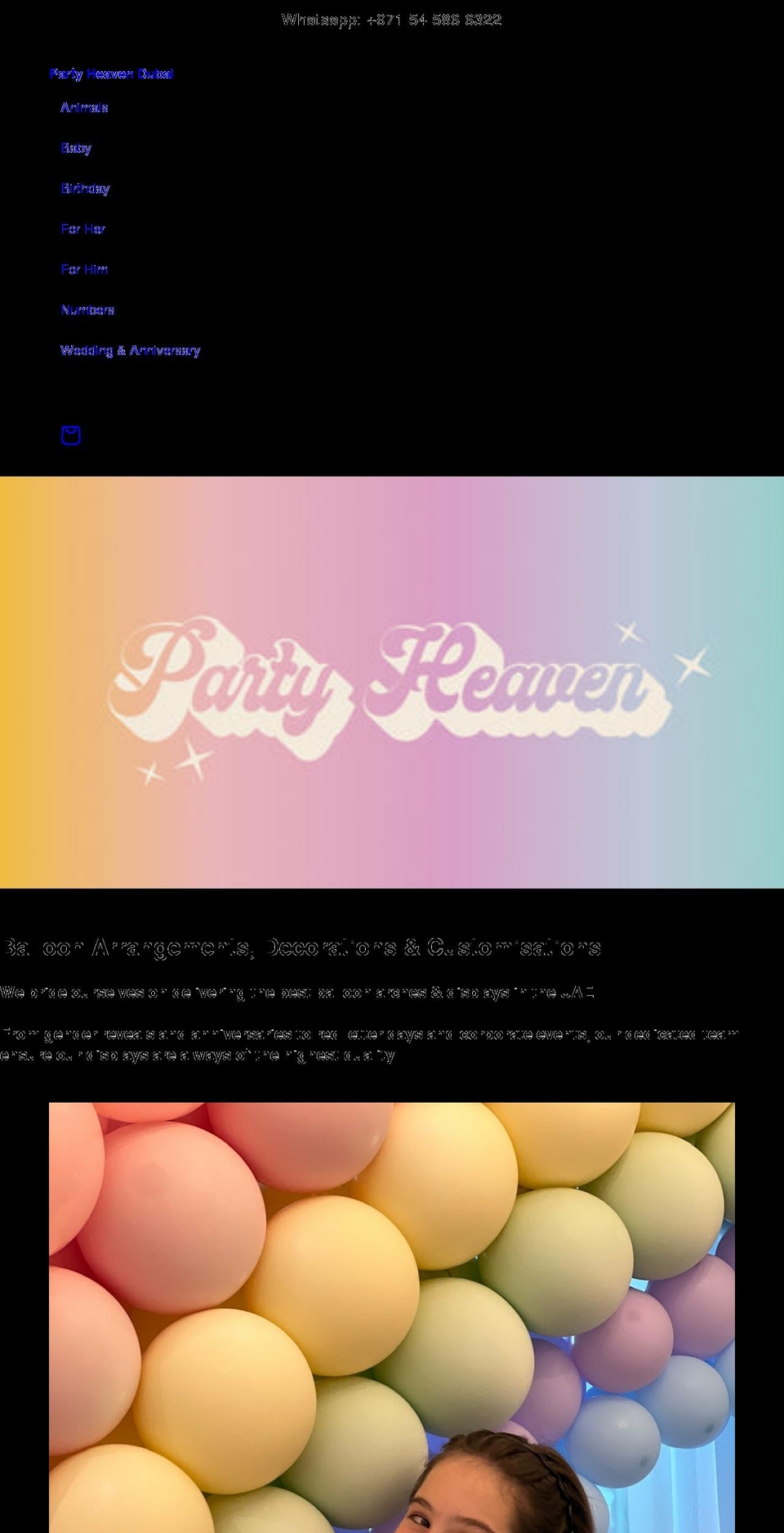 party-heaven.com shopify website screenshot