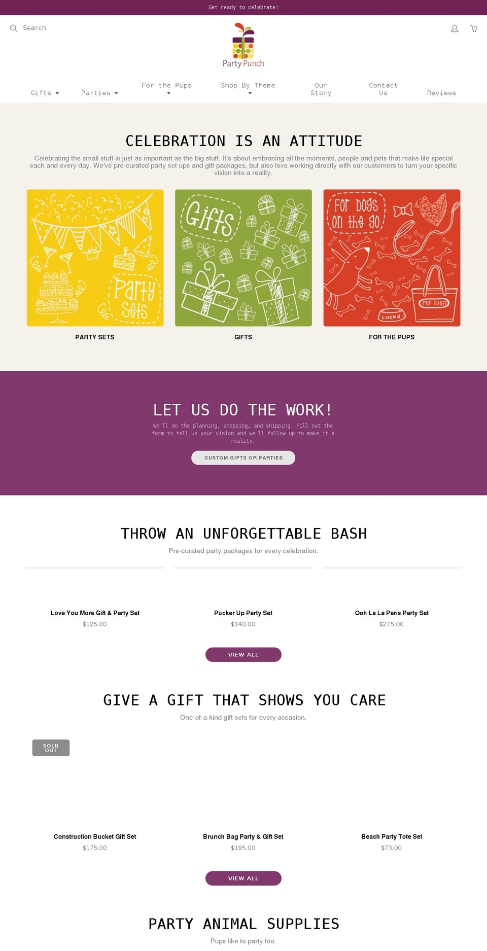 party-punch.com shopify website screenshot