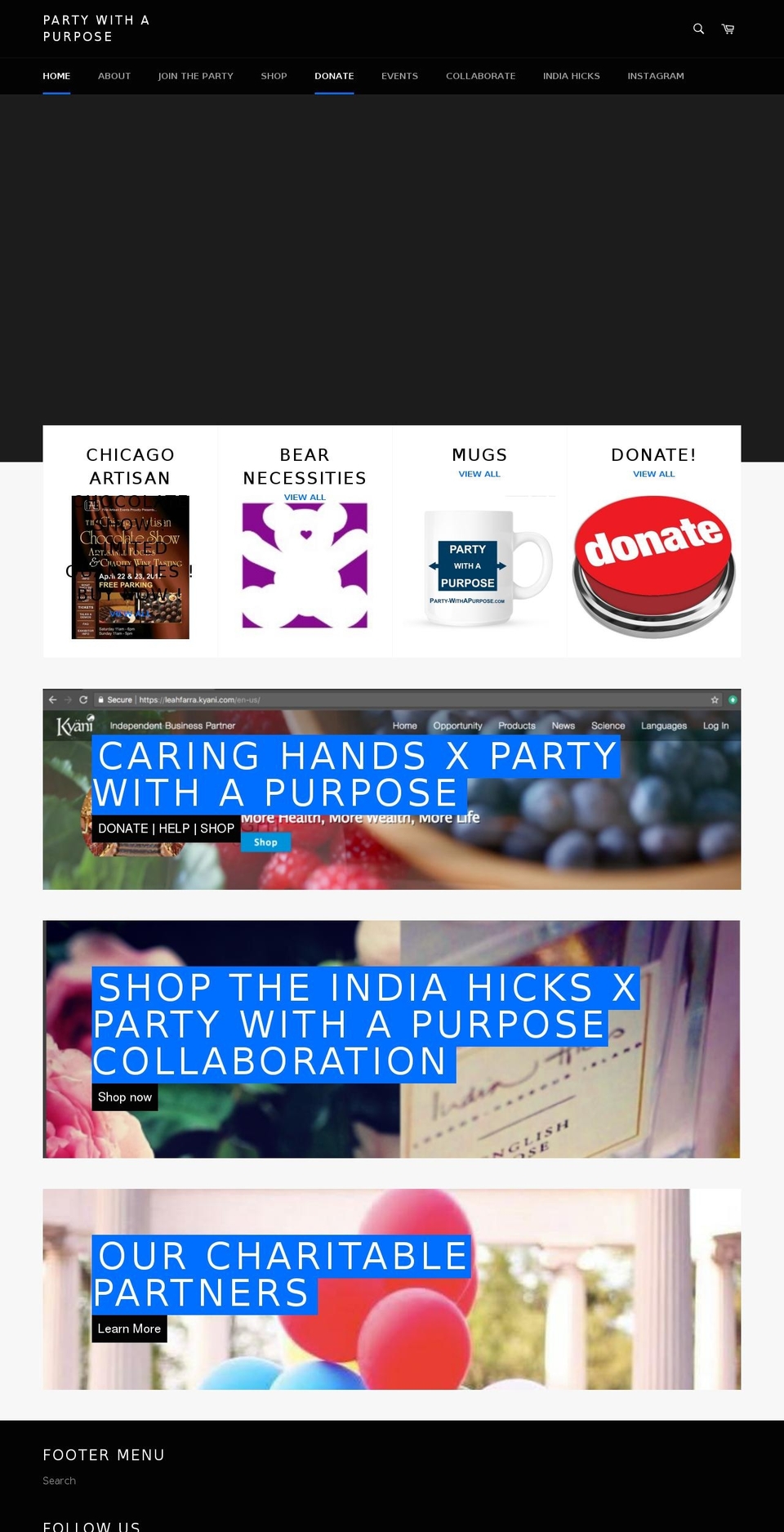 party-withapurpose.com — Shopify storefront screenshot