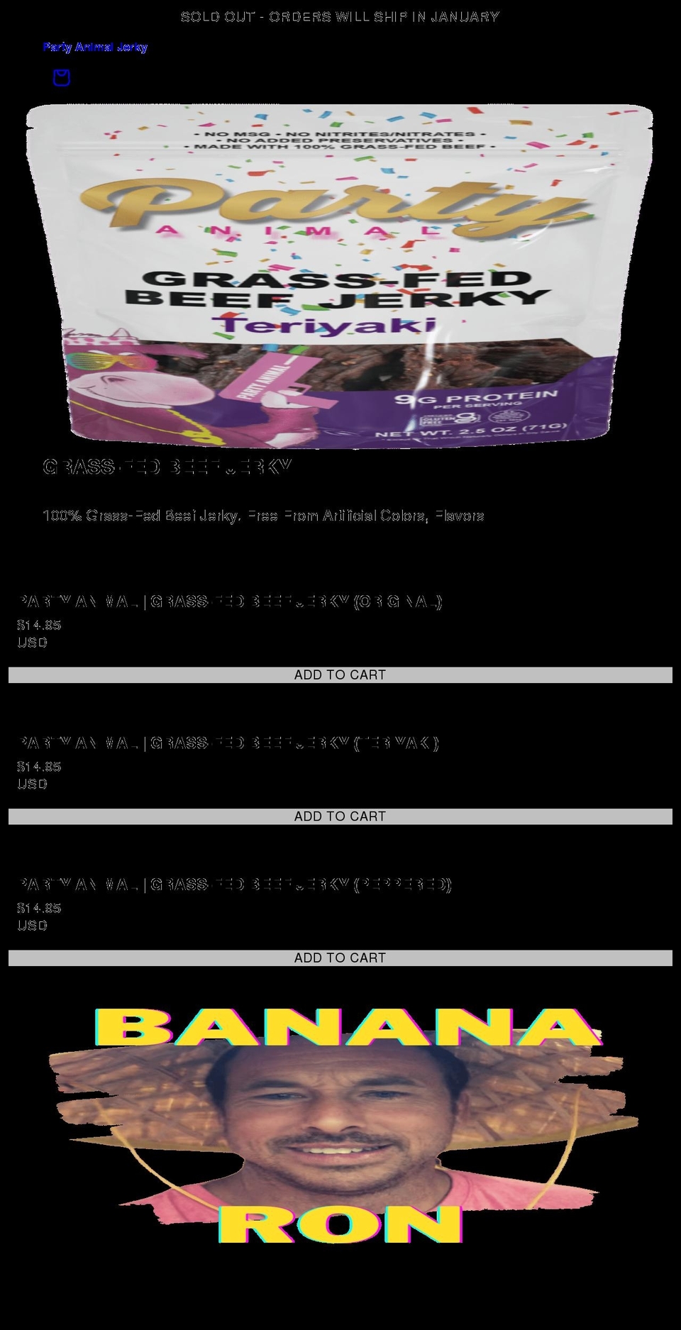 partyanimaljerky.com shopify website screenshot
