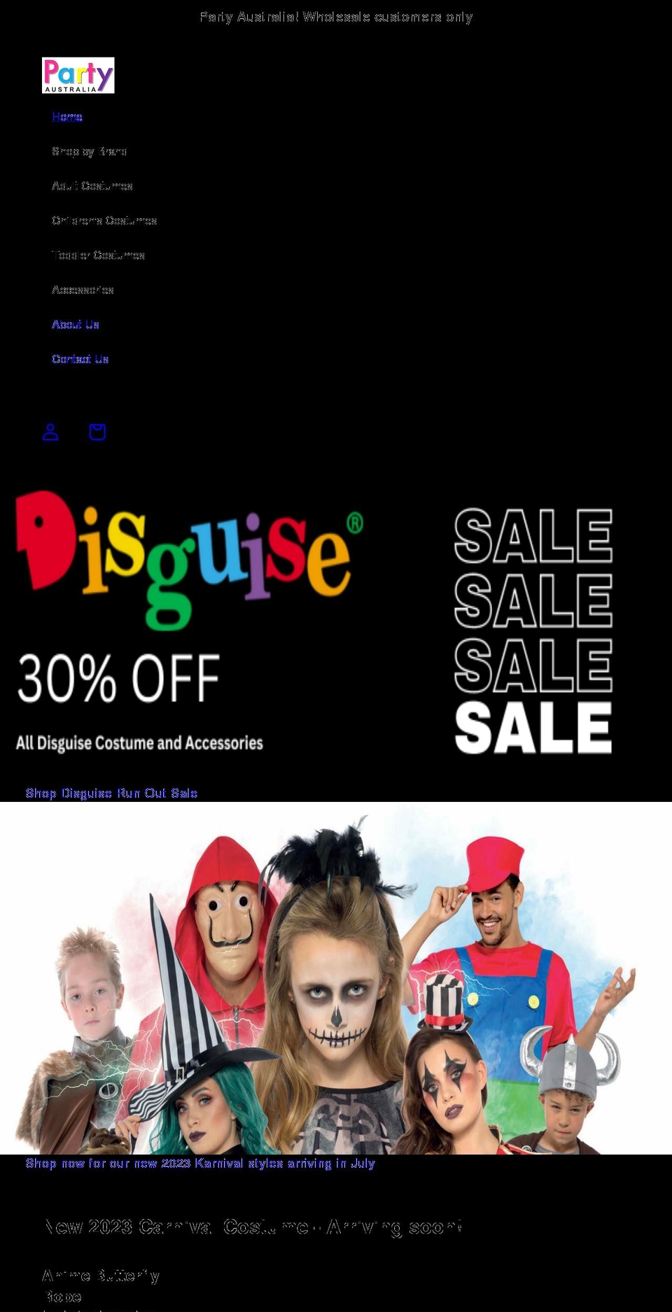 partyaustralia.com.au shopify website screenshot