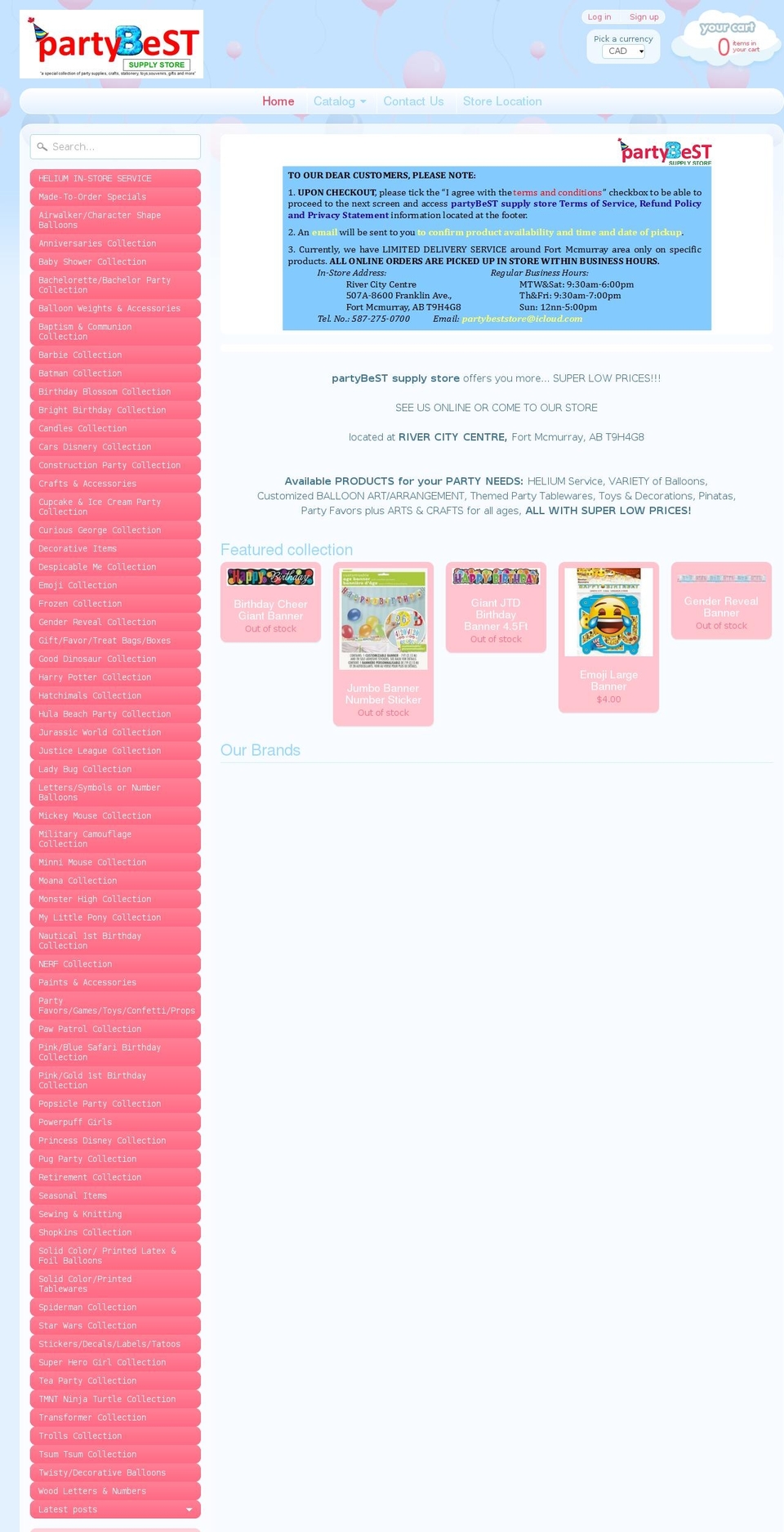 partybestfortmc.com — Shopify storefront screenshot