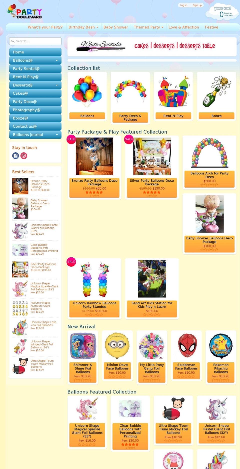 partyboulevard.com — Shopify storefront screenshot