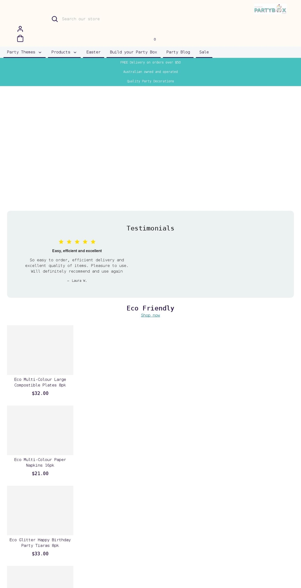 Pictonix Co Shopify theme site example partybox.com.au