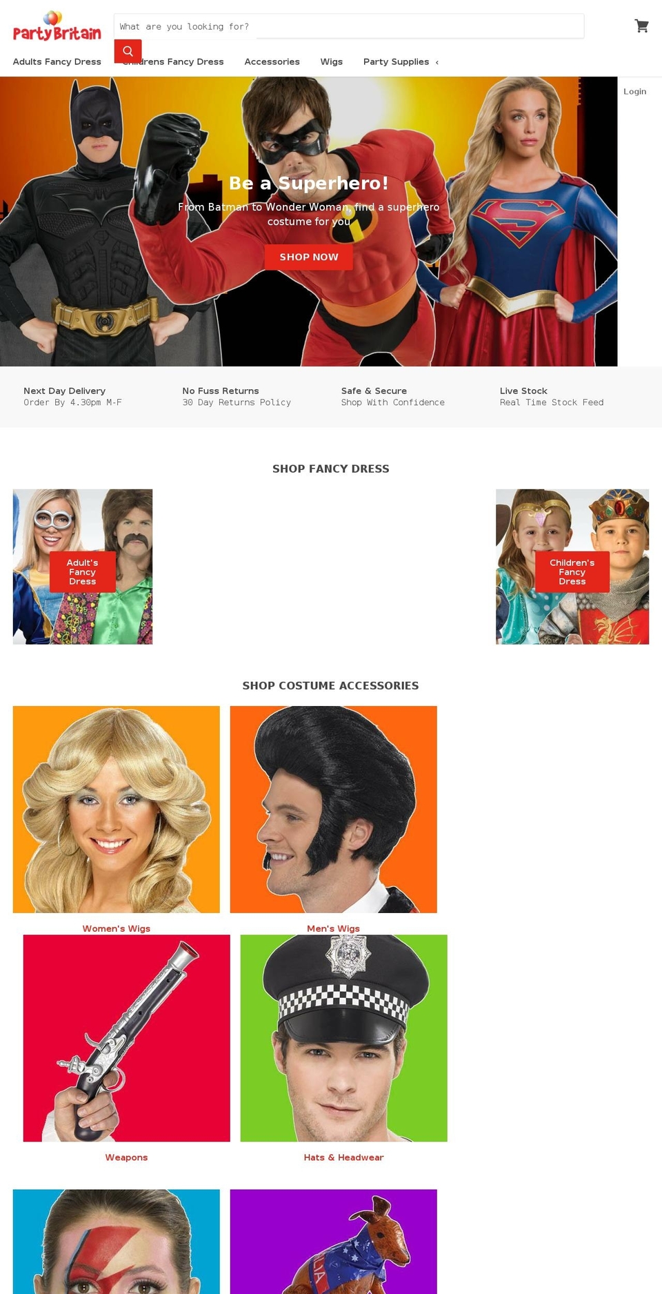 partybritan.com — Shopify storefront screenshot