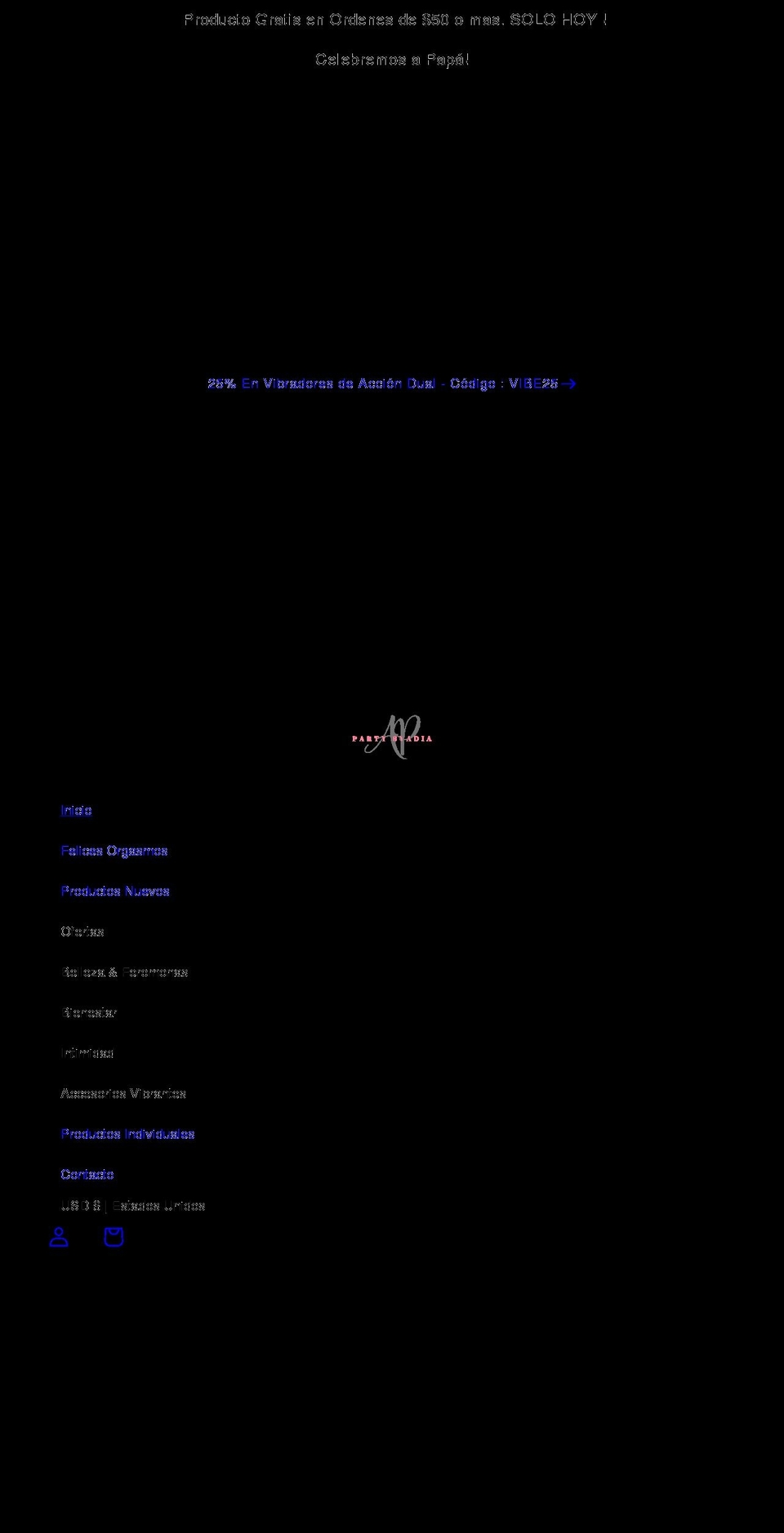 partybyadia.com shopify website screenshot