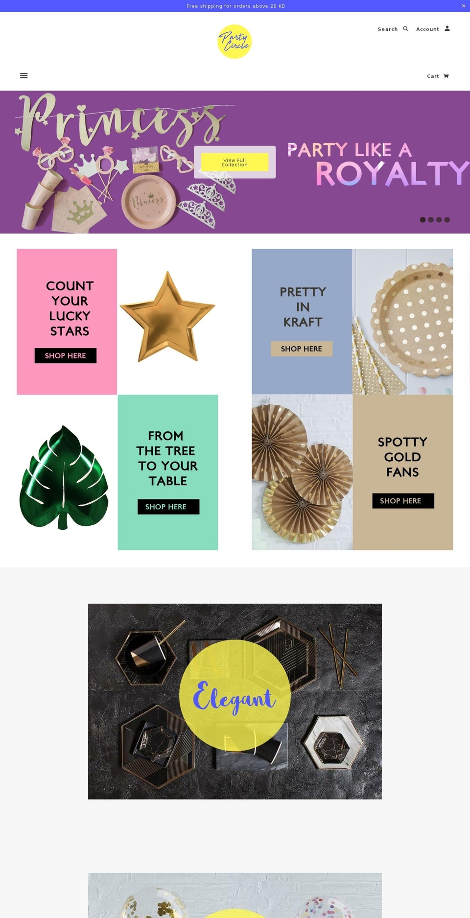 partycircle.com shopify website screenshot