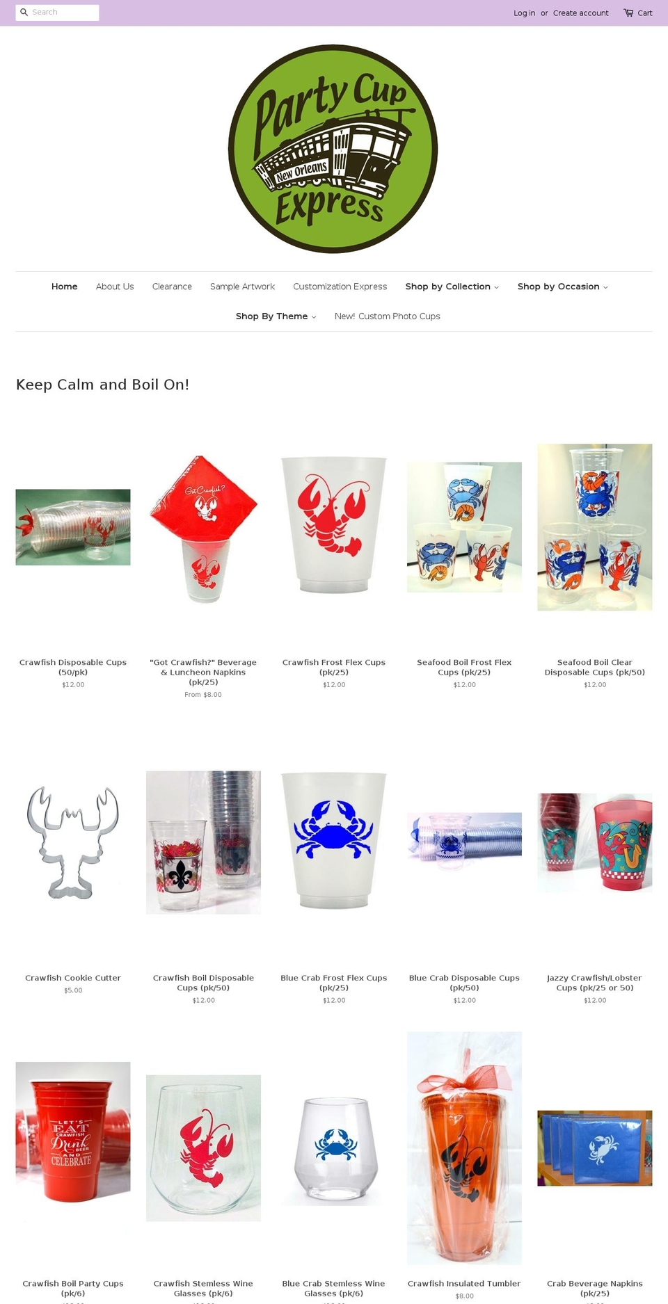 partycupexpress.com shopify website screenshot