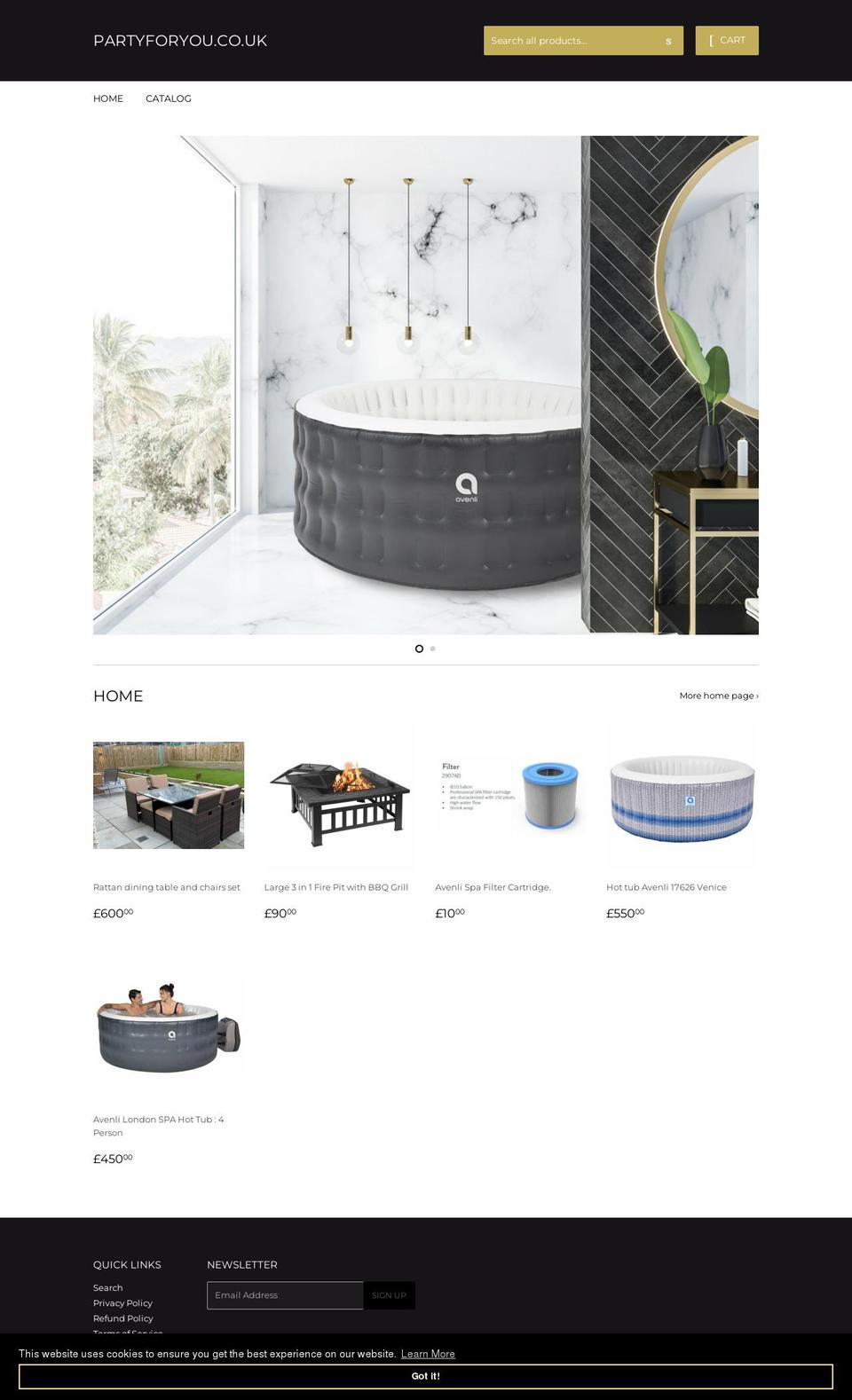 partyforyou.co.uk shopify website screenshot