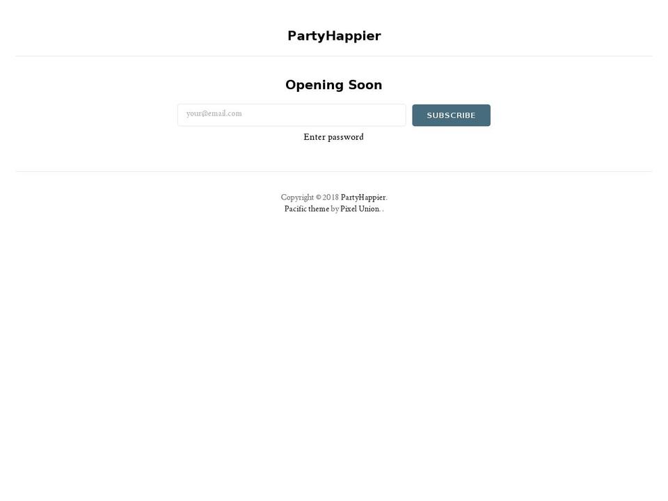 partyhappier.com — Shopify storefront screenshot