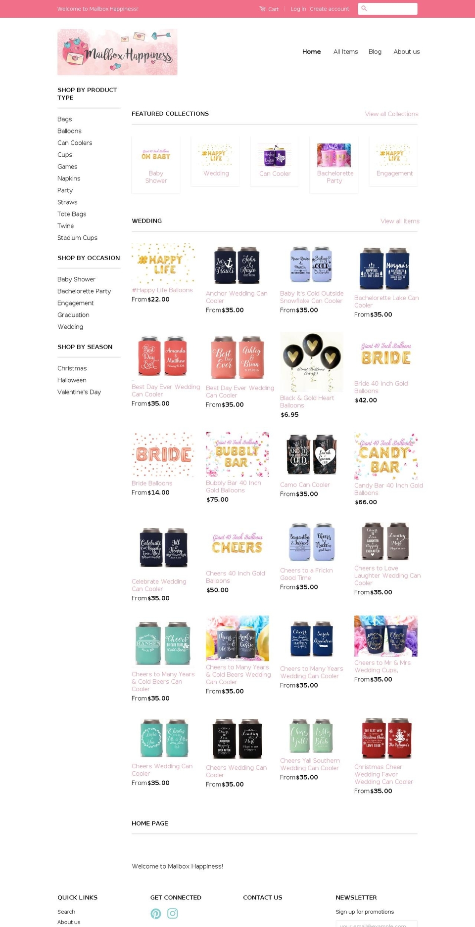 partyhappiness.org shopify website screenshot