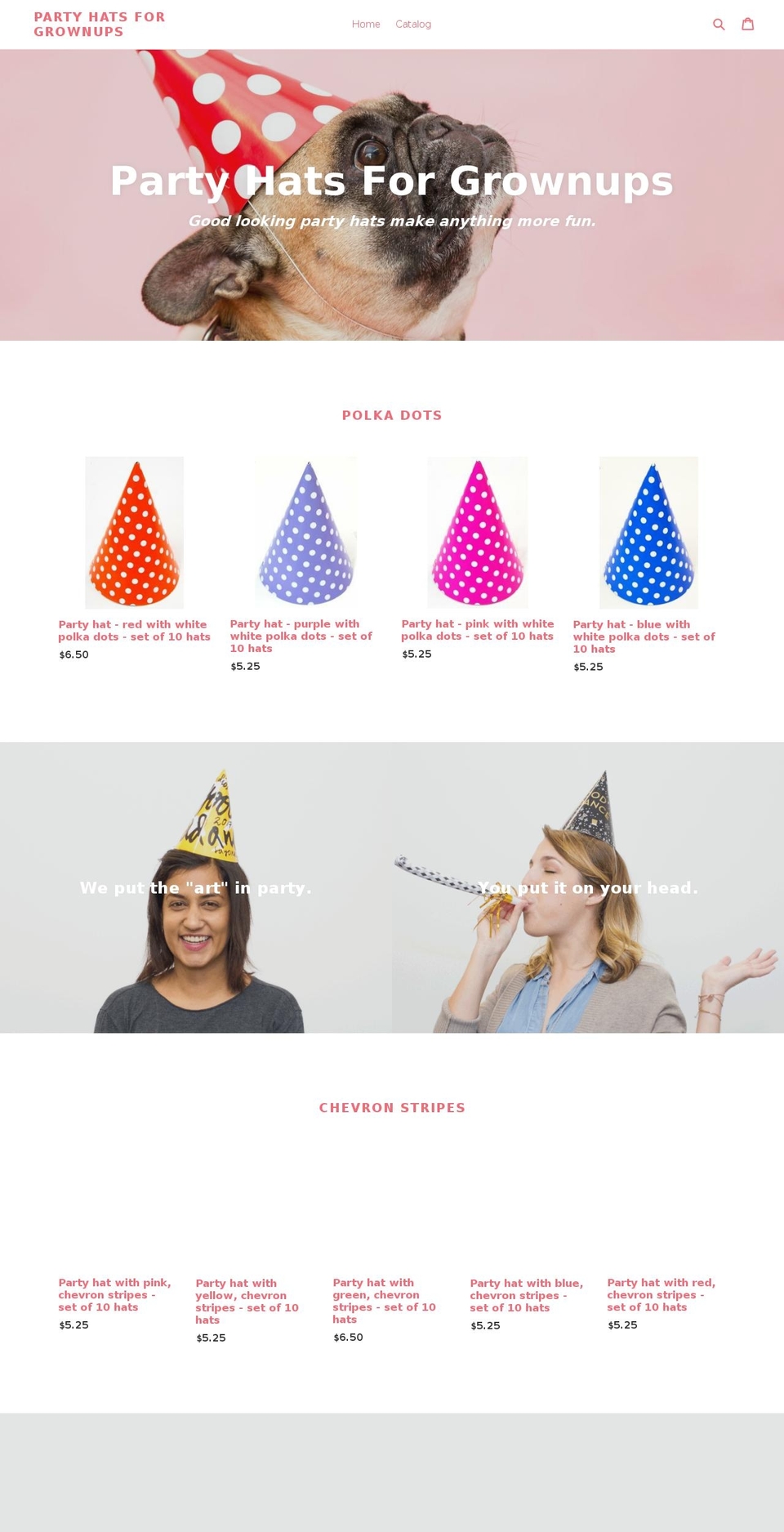 partyhatsforgrownups.com — Shopify storefront screenshot
