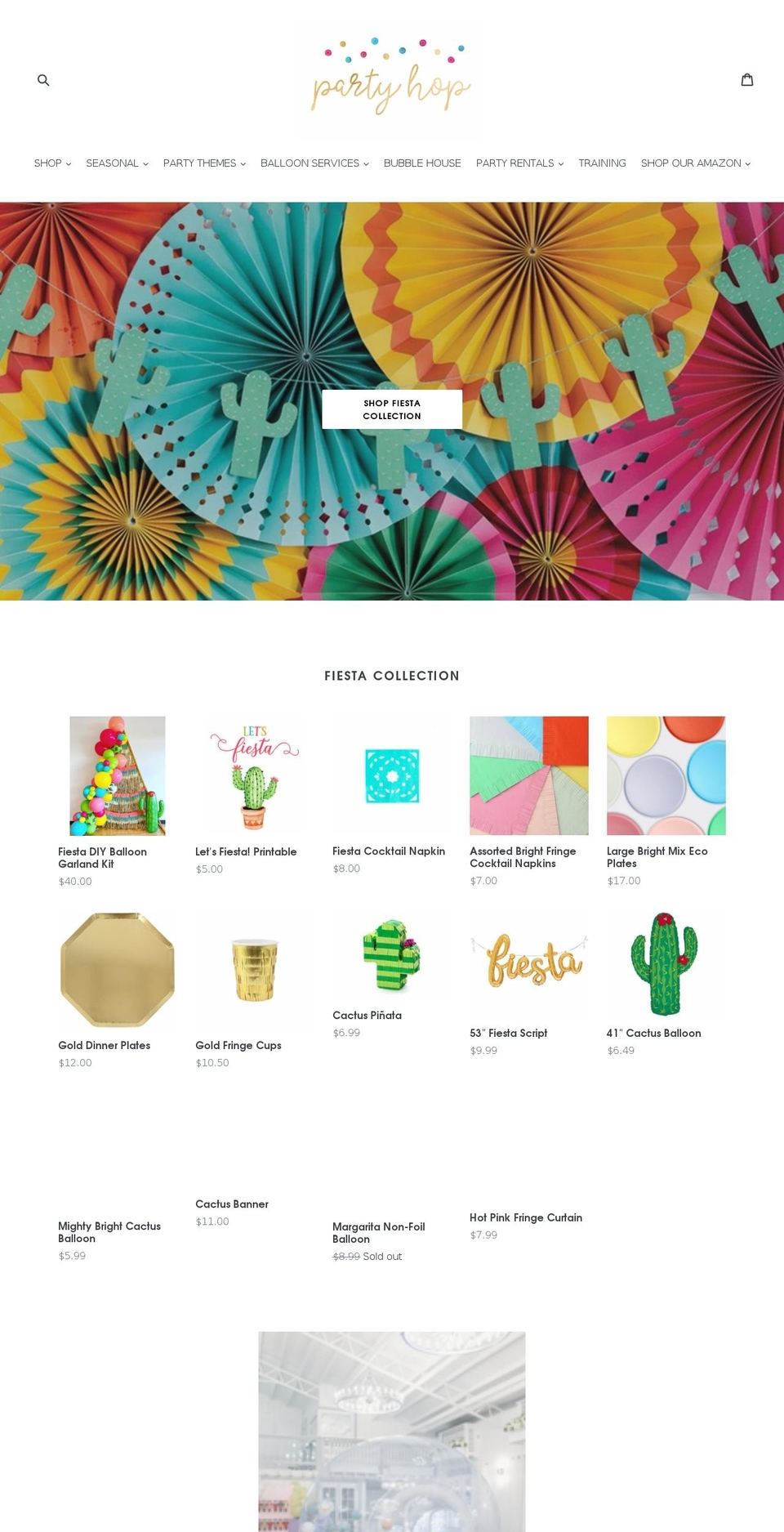 partyhopshop.com — Shopify storefront screenshot