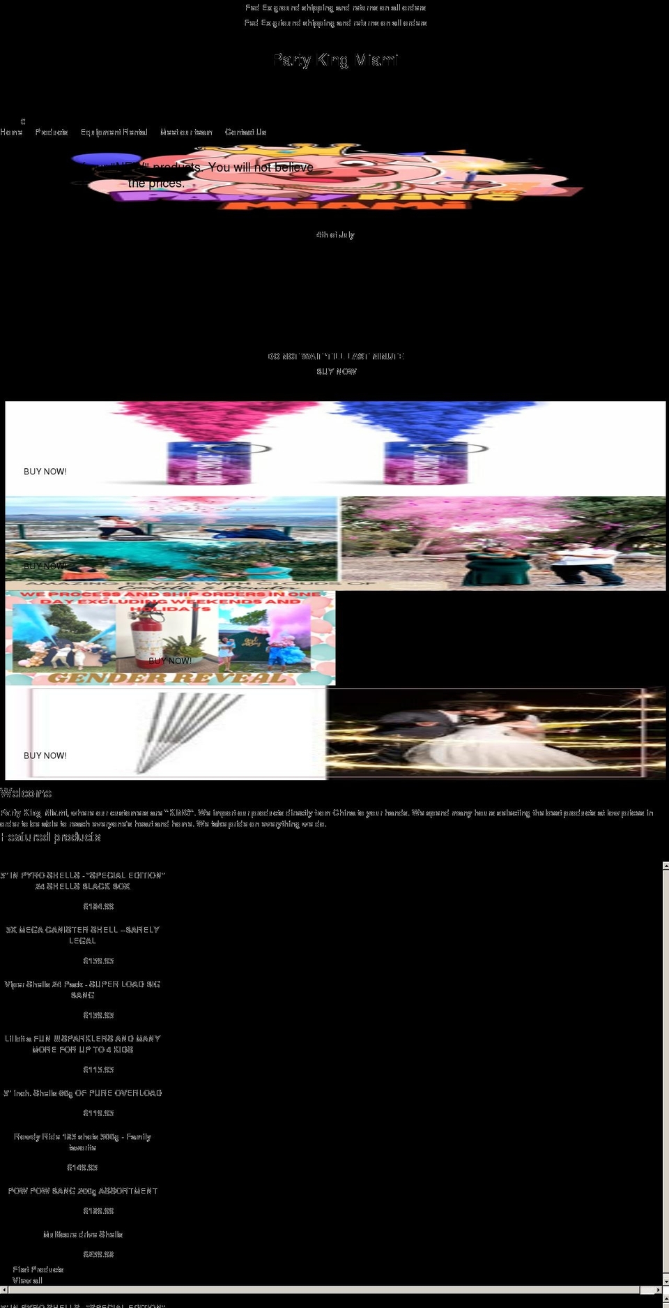 partykingmiami.com shopify website screenshot