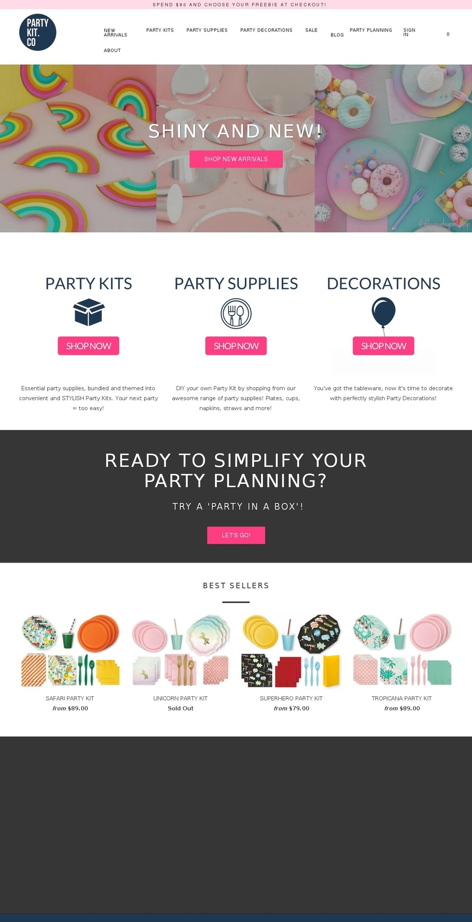 partykit.co shopify website screenshot