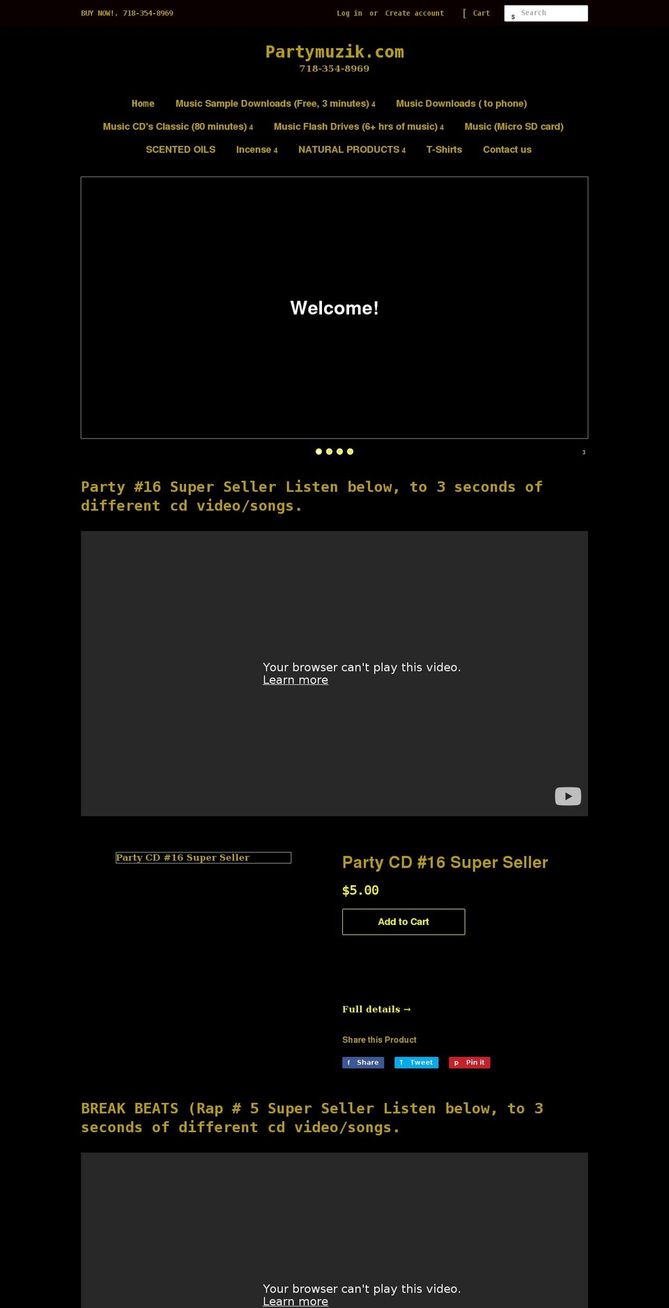 partymuzik.com shopify website screenshot