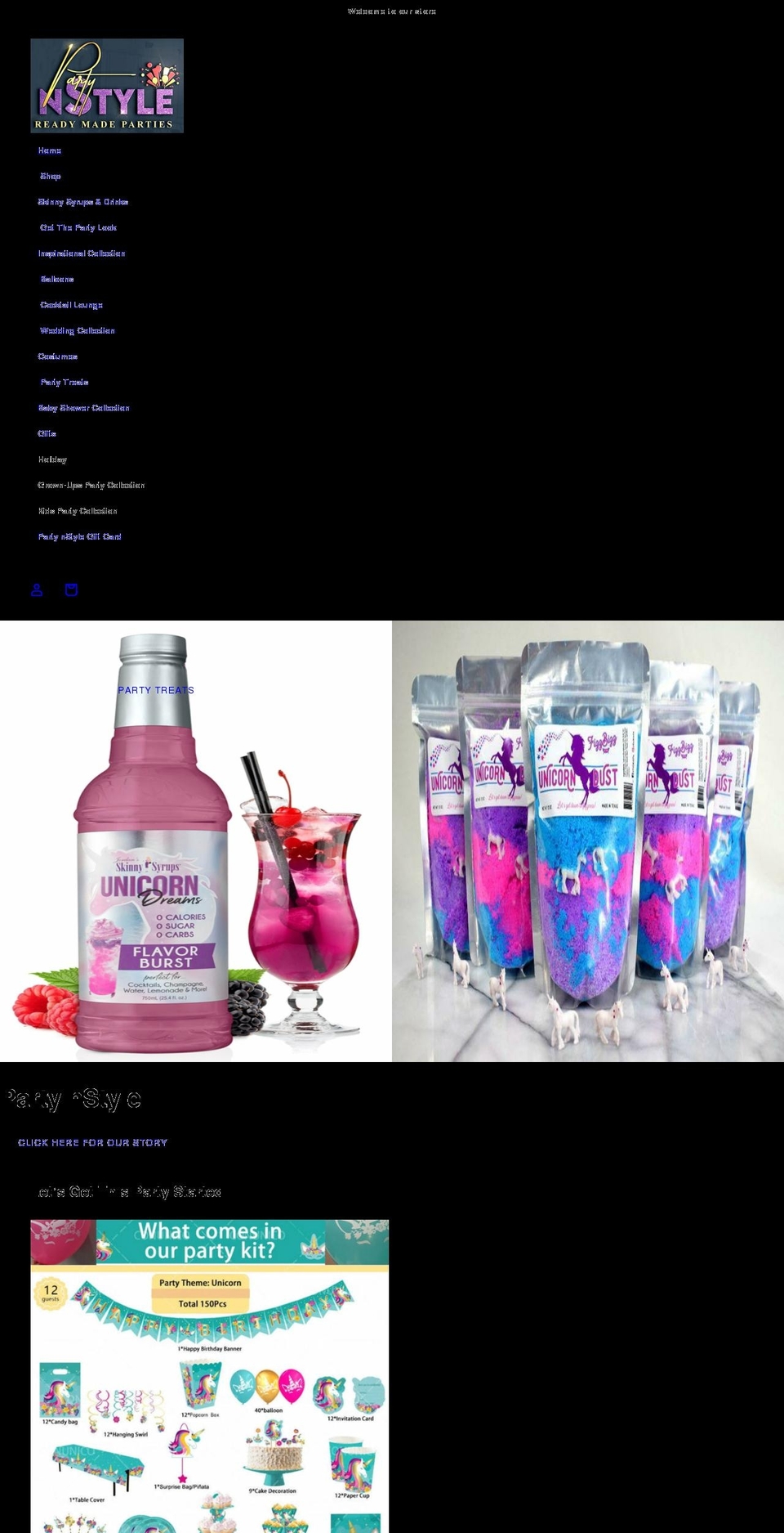 partynstyle.com shopify website screenshot