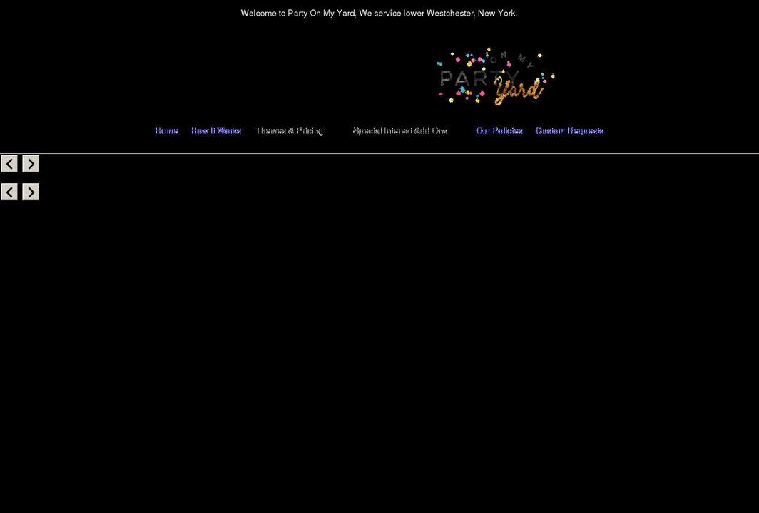 partyonmyyard.com shopify website screenshot