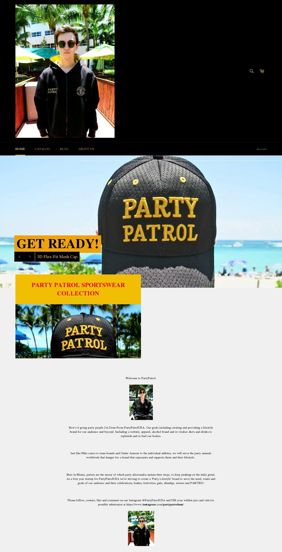 partypatrol.clothing shopify website screenshot