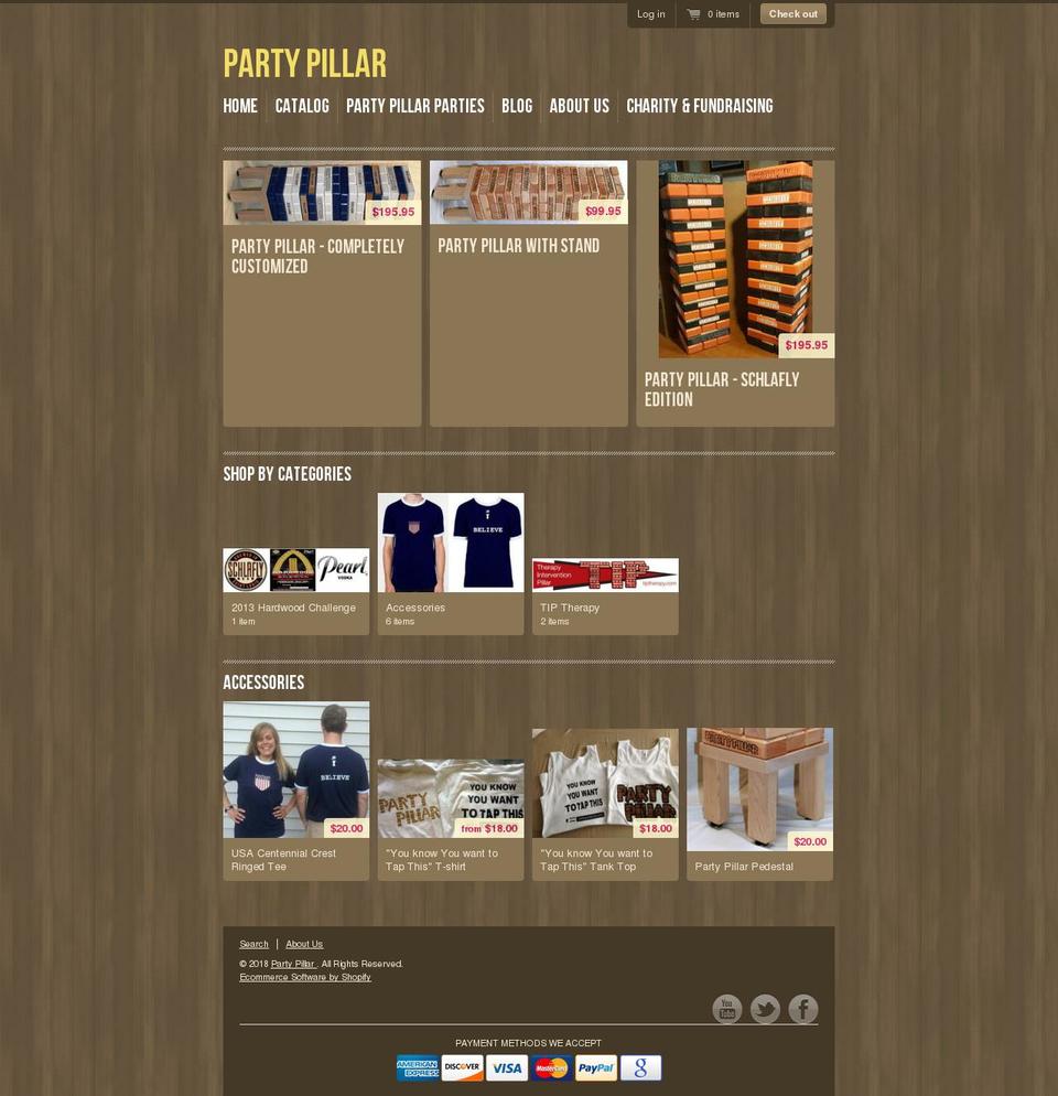 partypillar.com — Shopify storefront screenshot