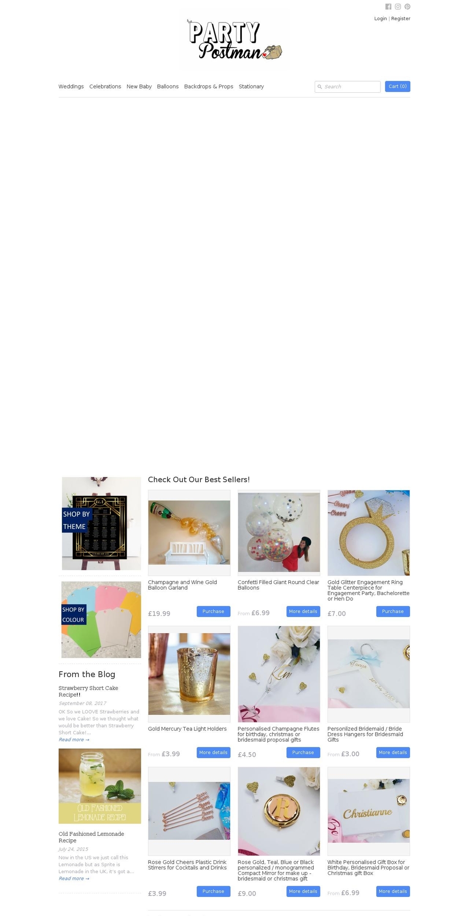 partypostman.com — Shopify storefront screenshot