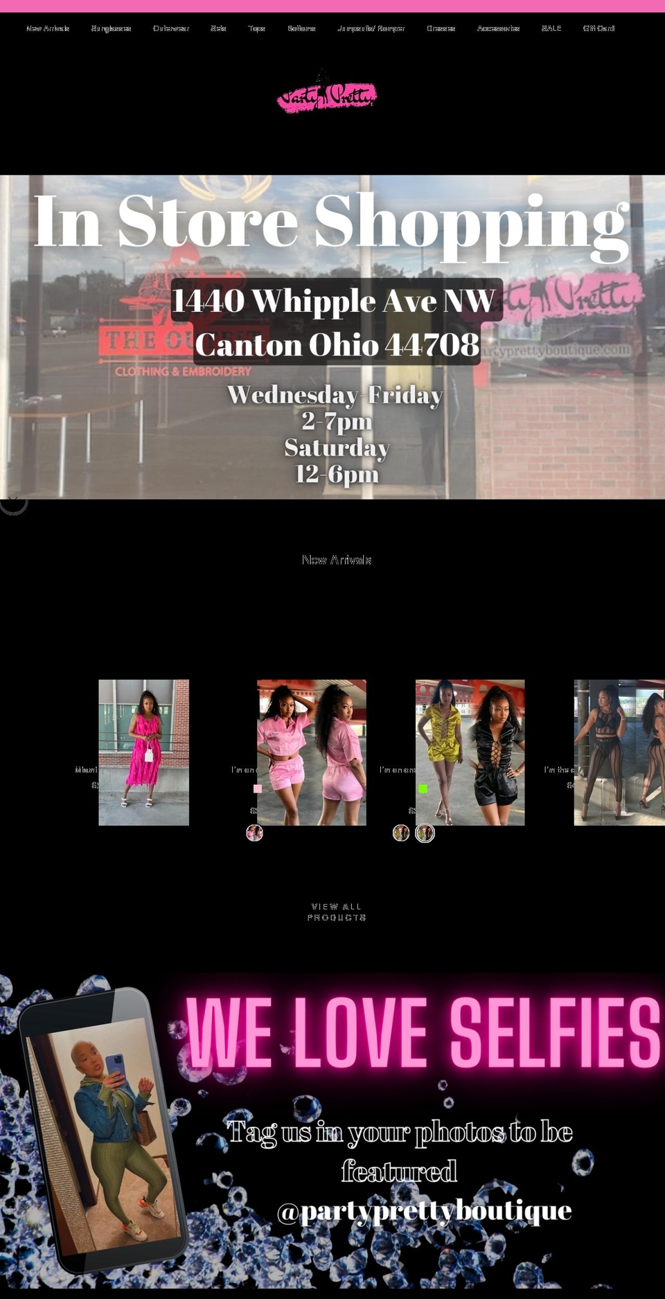 partyprettyboutique.com shopify website screenshot