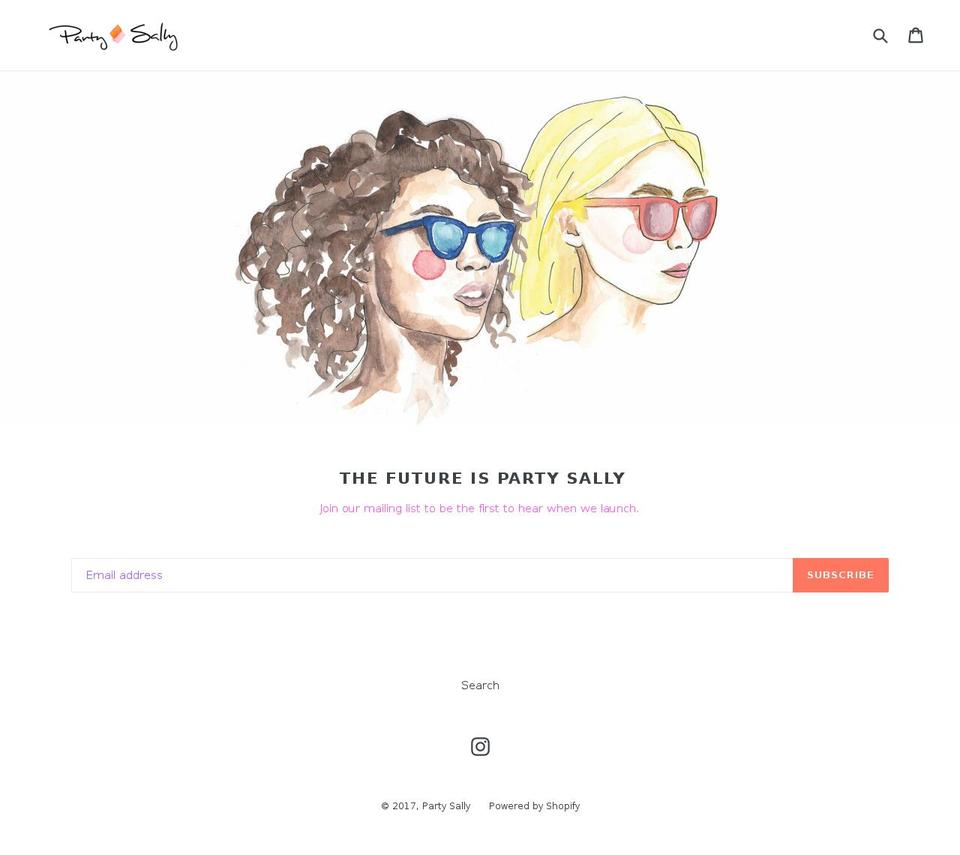 partysally.com shopify website screenshot