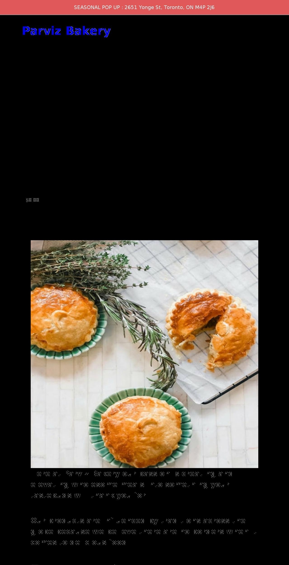 parvizbakery.com shopify website screenshot