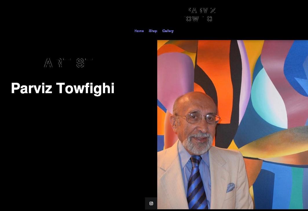 parviztowfighi.com shopify website screenshot