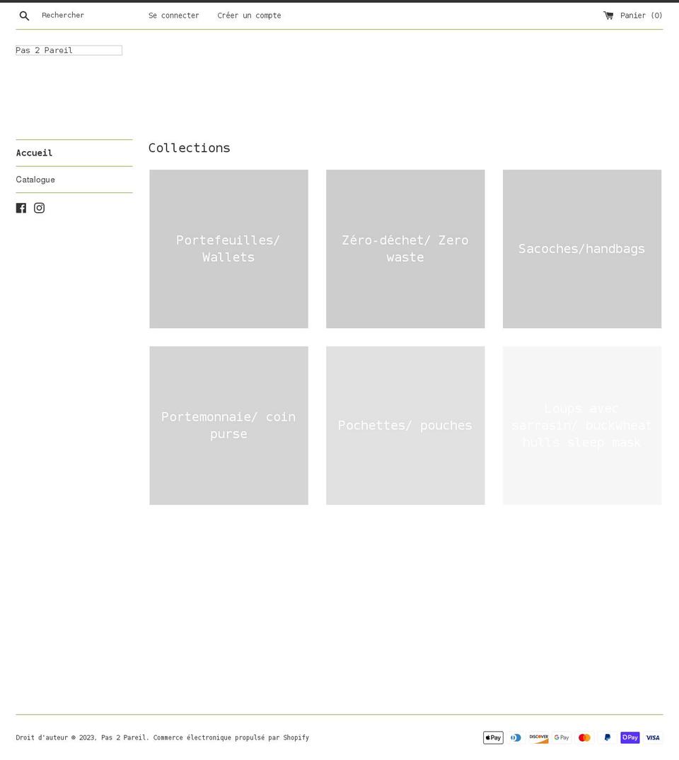 pas2pareil.com shopify website screenshot