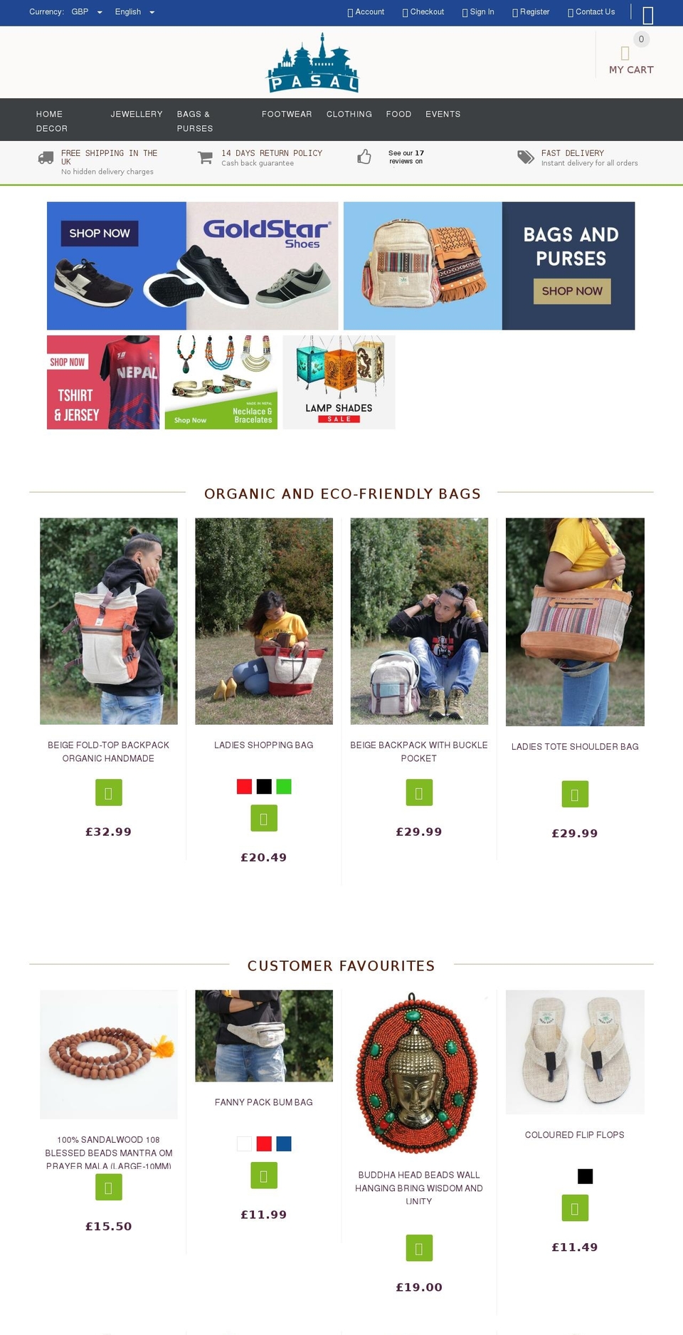 FASTOR Shopify theme site example pasal.co.uk