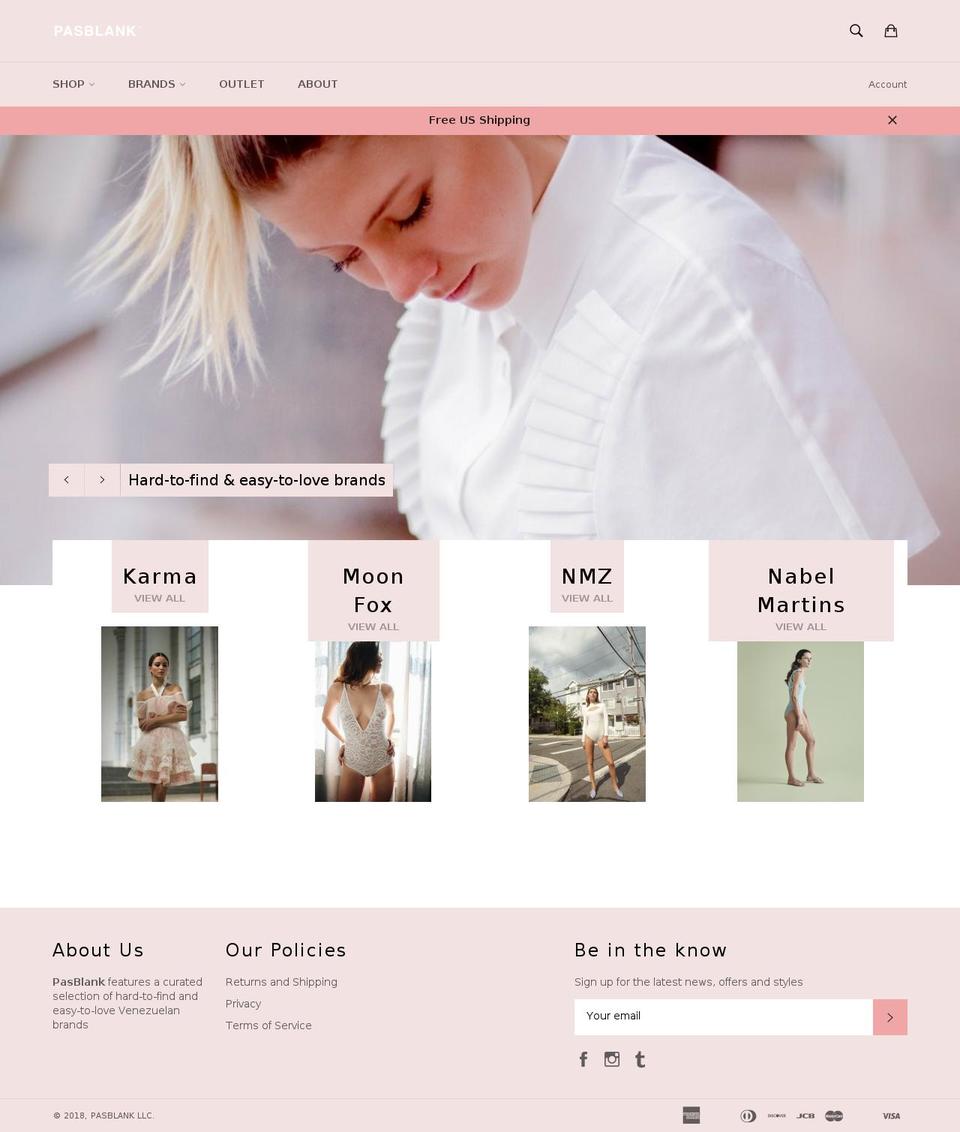 pasblank.com — Shopify storefront screenshot