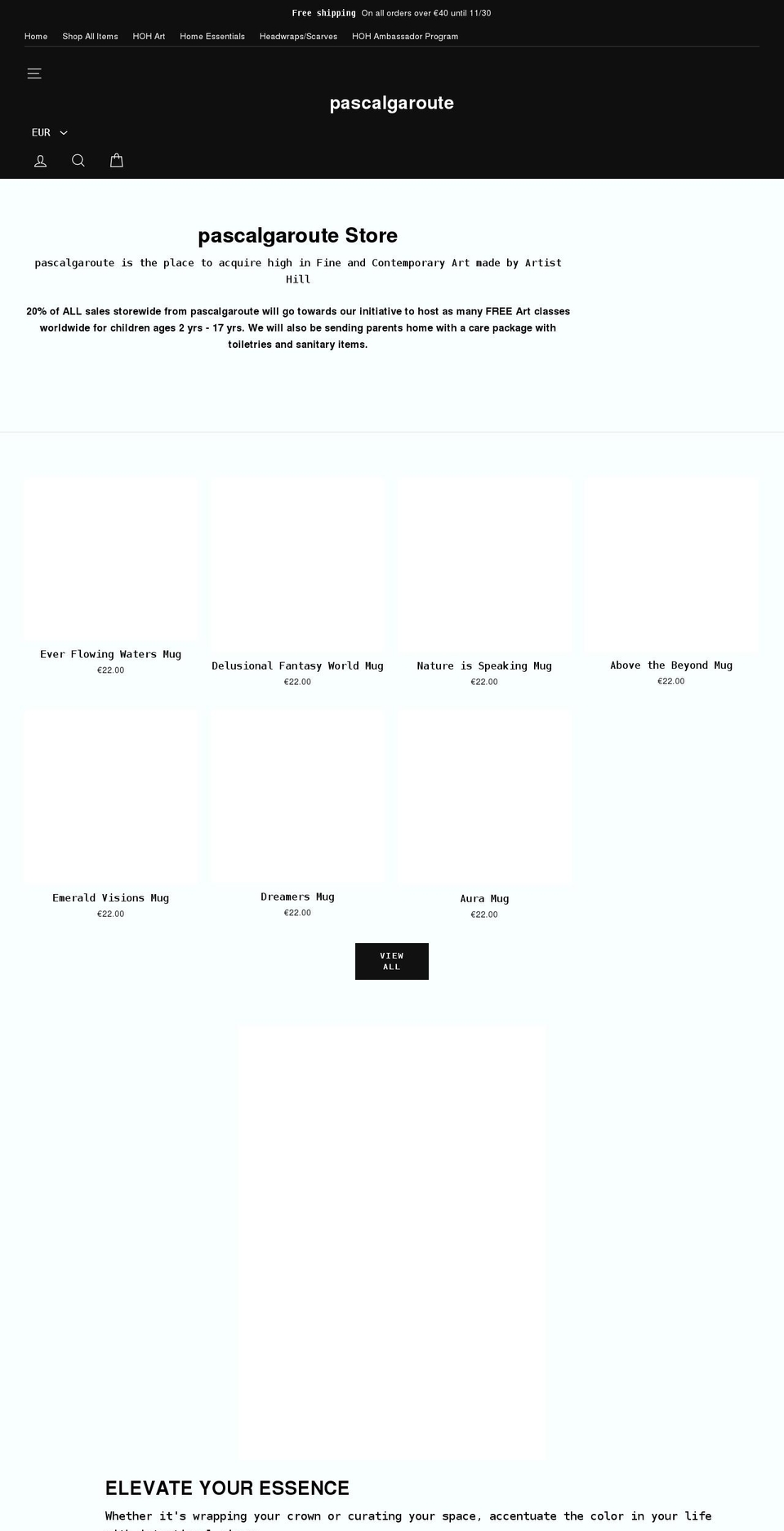 pascalgaroute.com shopify website screenshot