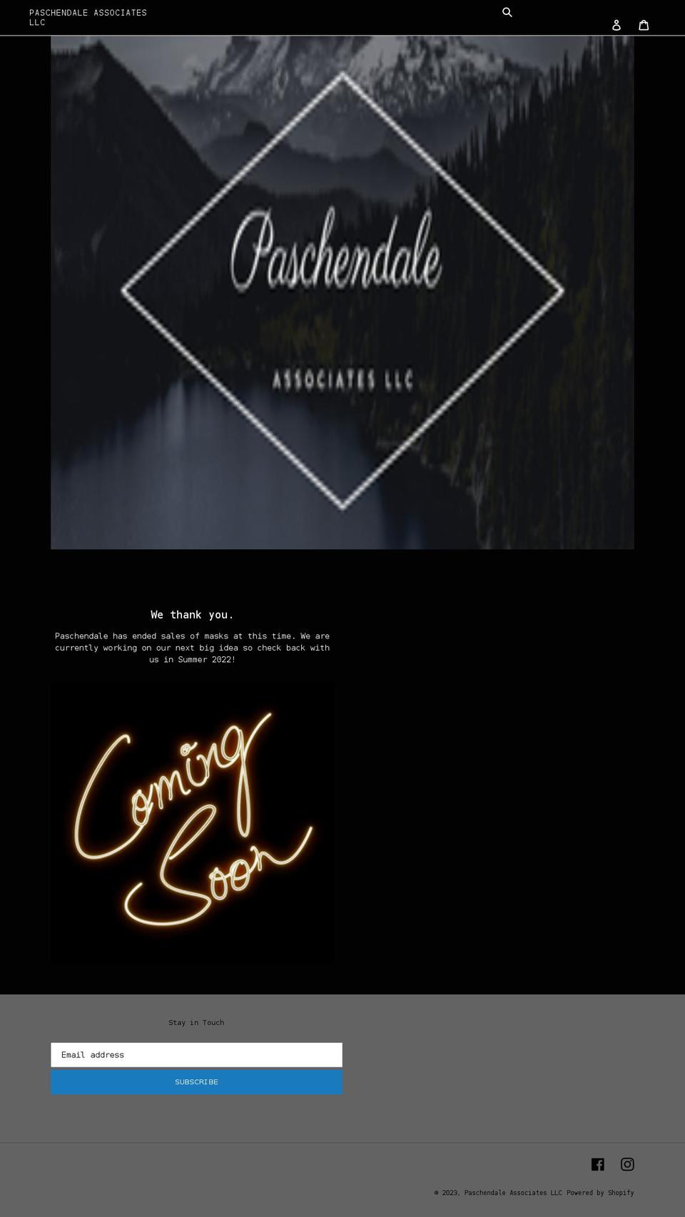 paschendale.com shopify website screenshot
