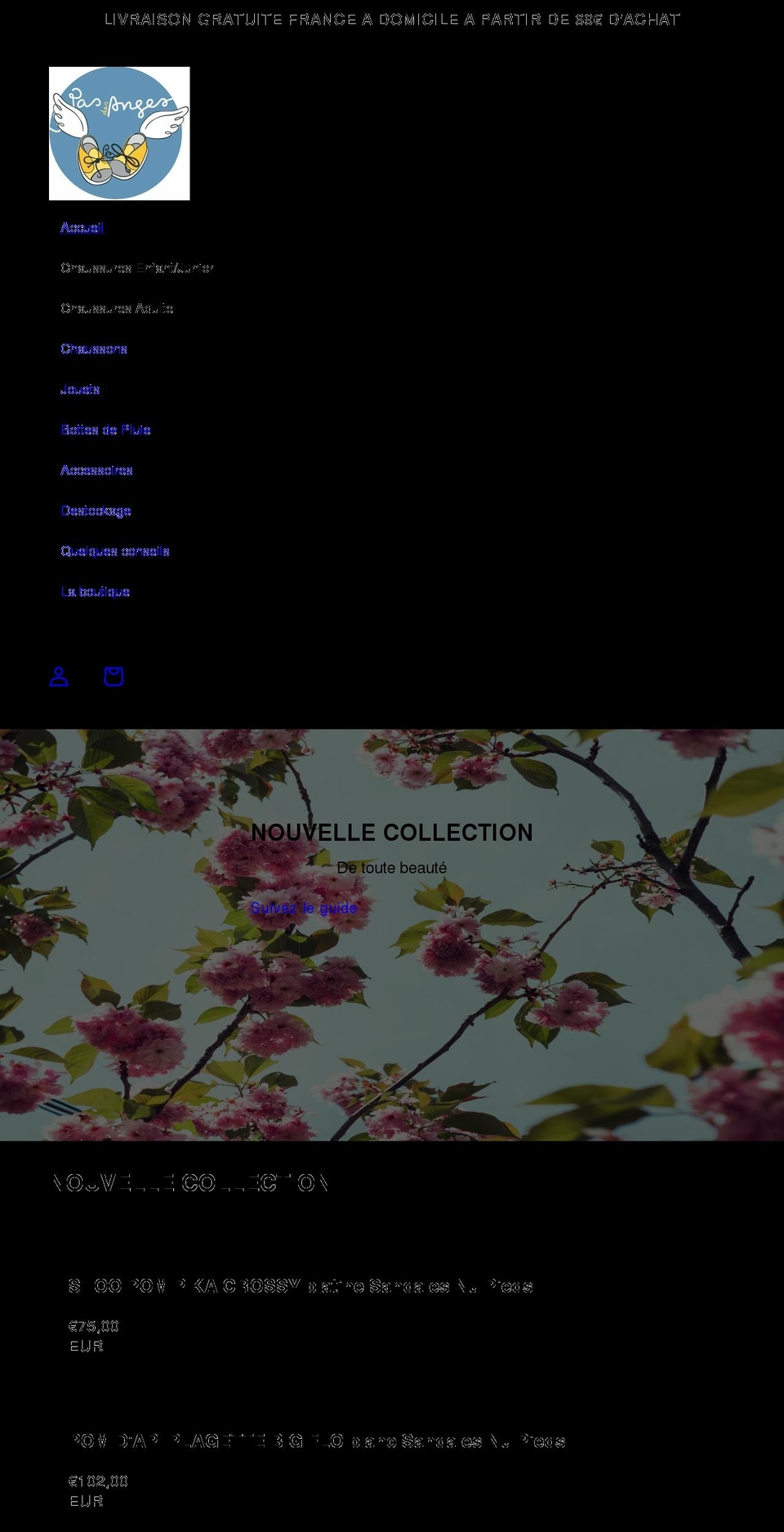 pasdesanges.com shopify website screenshot
