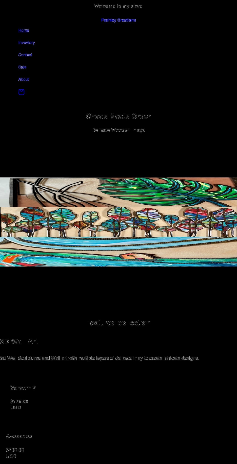 pashleycreations.com shopify website screenshot